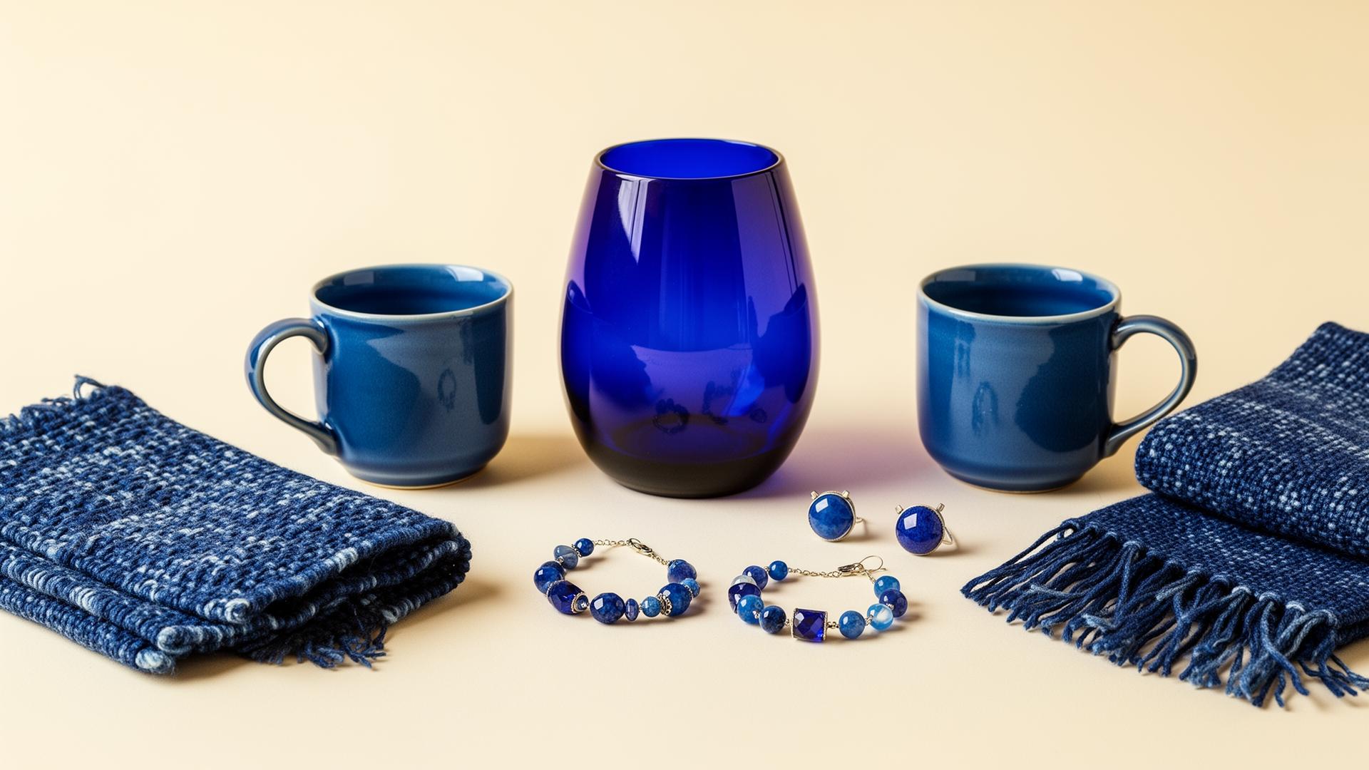 Curated handmade ceramics, jewelry, textiles, wood and candles on linen